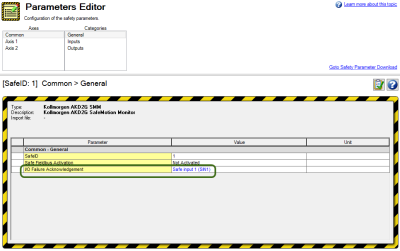 WorkBench Parameters Editor Common > General with the I/O Failure Acknowledgement option set